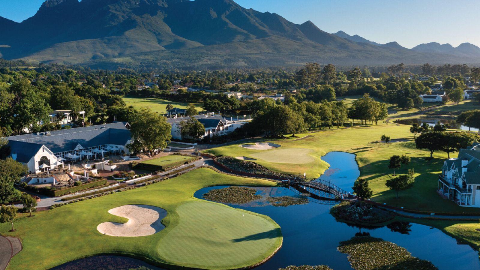 Aerial view of a golf course at Fancourt