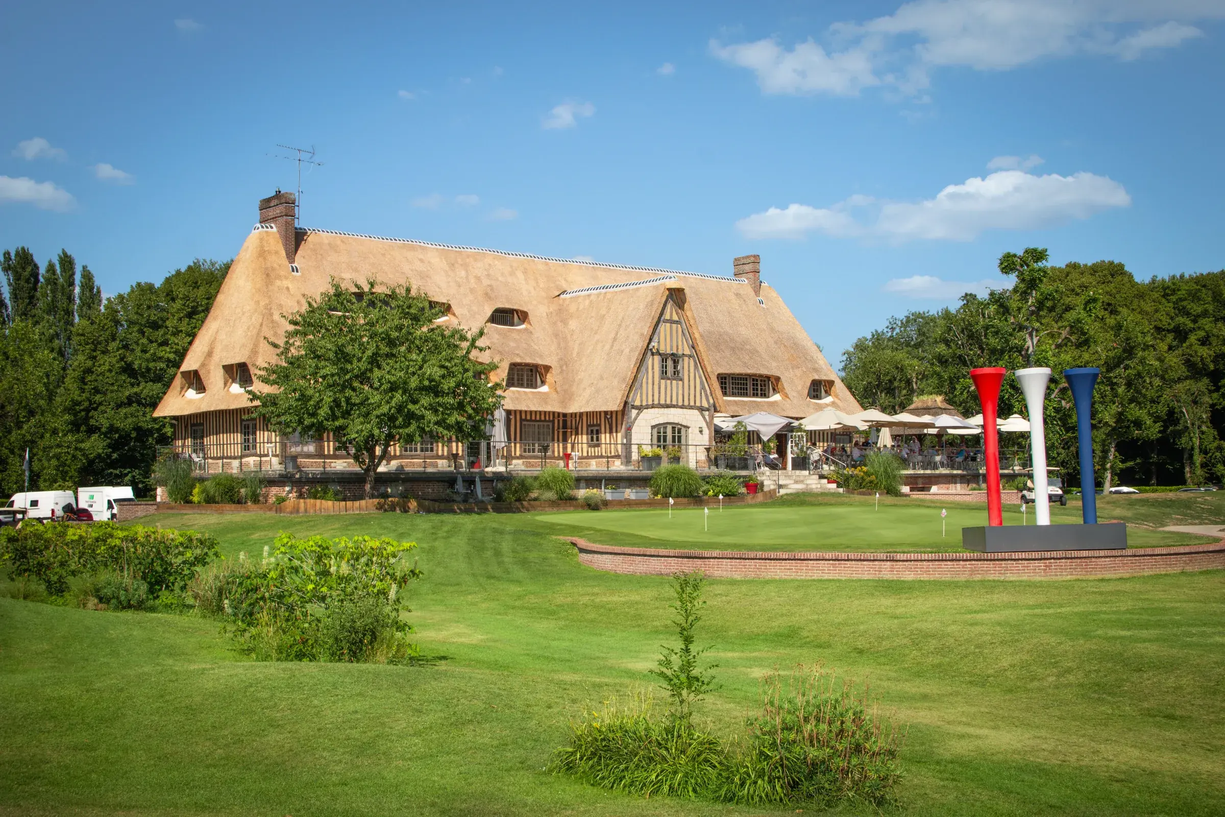 Clubhouse overlooking the course at Golf PGA France du Vaudreuil