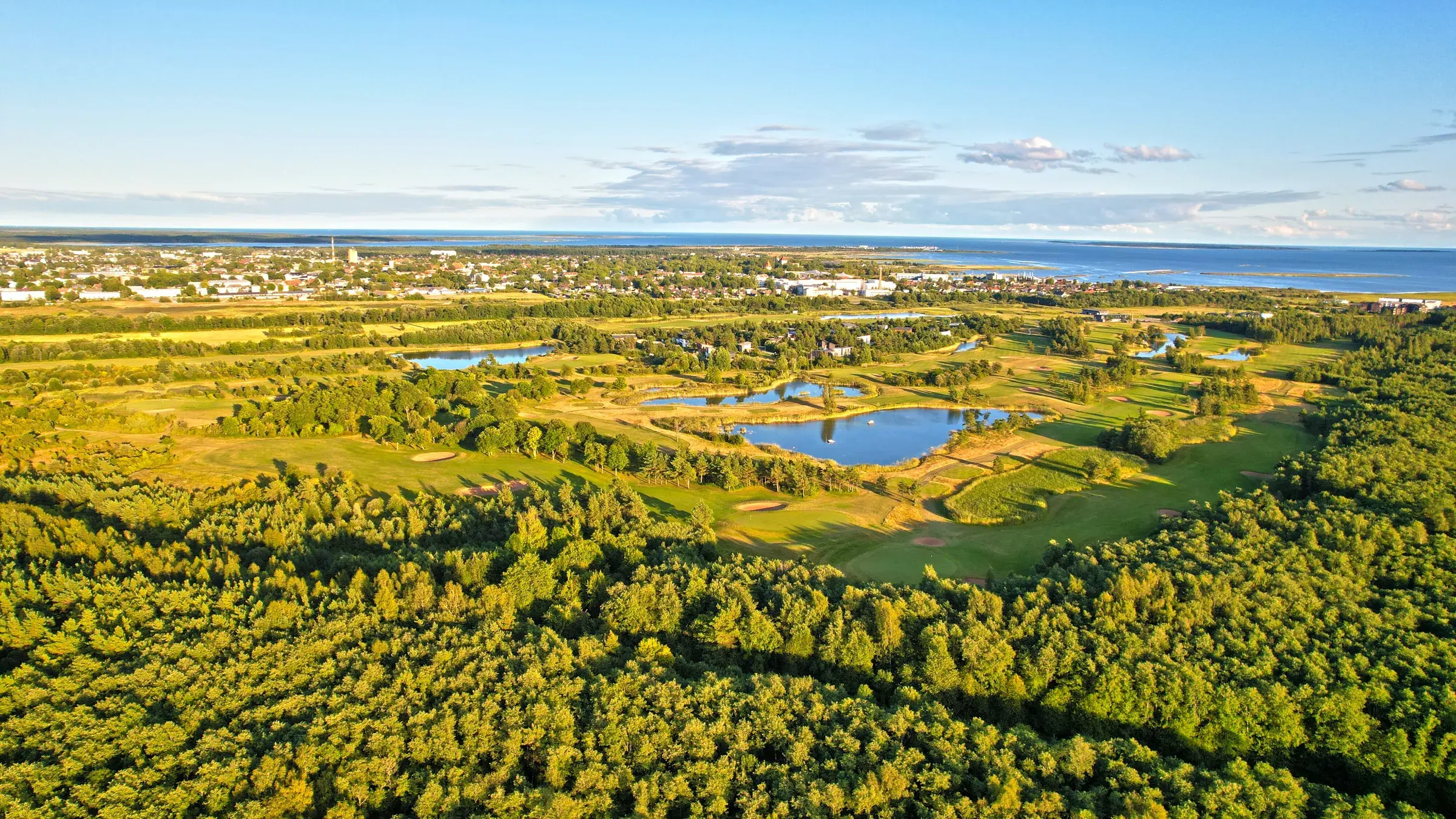 Aerial view of Saaremaa Golf and the surrounding island landscape